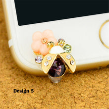 Load image into Gallery viewer, Flower Rhinestone Headphones Dust Plug